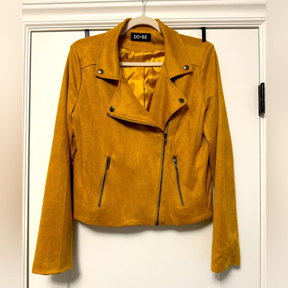 DO+BE Women's Golden Yellow Faux Suede Jacket